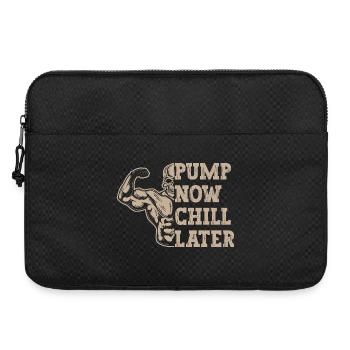 Powerlifting Bodybuilder Pump Now Chill Later Gym - Laptoptasche 15" - Schwarz - Vorne