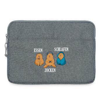 Food Gaming Sleeping Gamer Saying - Laptop bag 15" - heather grey - Front