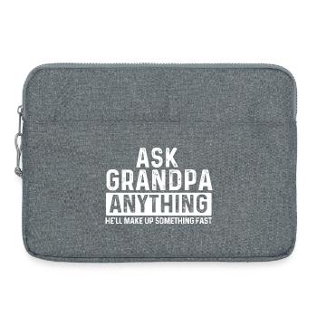 Frag Opa alles Lustige, schnelle Antwort, Witzzitat, - Laptoptasche 15" - Grau meliert - Vorne
