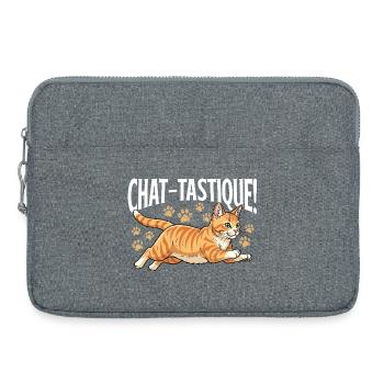 Who-is-cat – Lustiges Wortspiel Mit Tabby Cat - Laptoptasche 15" - Grau meliert - Vorne