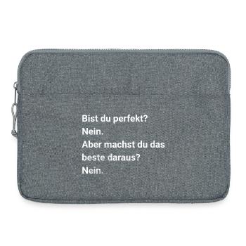 Are you perfect? No. Sarcasm and irony saying - Laptop bag 15" - heather grey - Front