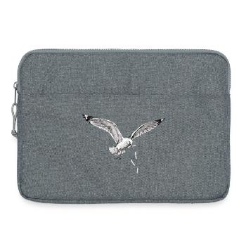 Mouette drôle qui vole des frites sur la plage - Sacoche pour ordinateur portable 15 pouces - gris chiné - Devant