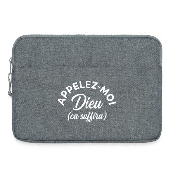 Gift idea Call me God it's enough funny - Laptop bag 15" - heather grey - Front
