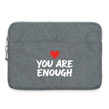 You are enough Herz Affirmation Selbstliebe - Laptoptasche 15" - Grau meliert - Vorne