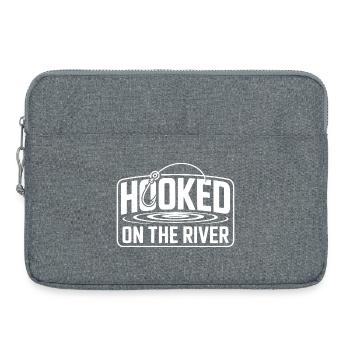 Hooked On The River Fly Fishing - Laptop bag 15" - heather grey - Front