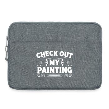 Funny Art Check Out My Painting Drawing Gift Idea - Laptoptasche 15" - Grau meliert - Vorne