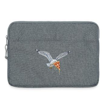 Mouette drôle qui vole des frites sur la plage - Sacoche pour ordinateur portable 15 pouces - gris chiné - Devant