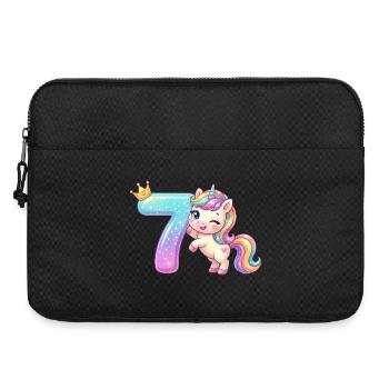 J’ai 7 ans de Kawaii Unicorn Girl Anniversaire - Sacoche pour ordinateur portable 15 pouces - noir - Devant