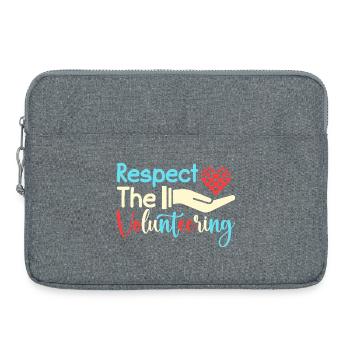 Appréciation du bénévole Respect du bénévole - Sacoche pour ordinateur portable 15 pouces - gris chiné - Devant