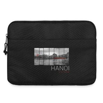 Panorama vintage de la ville de Hanoï au Vietnam - Sacoche pour ordinateur portable 15 pouces - noir - Devant
