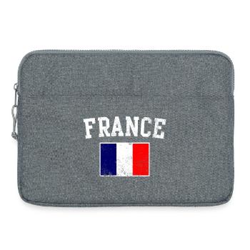 Trikolore Frankreichs Flaggenemblem - Laptoptasche 15" - Grau meliert - Vorne