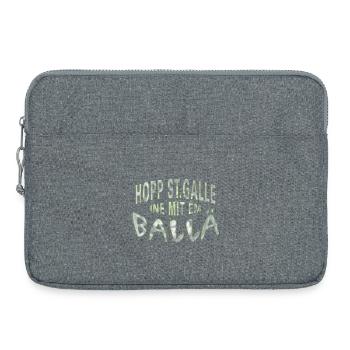 HOPP ST GALLE ine mit em Ballä | Textkrümmung - Laptoptasche 15" - Grau meliert - Vorne