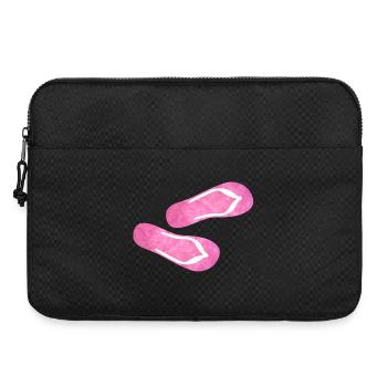 Flip Flop Slippers Plush Fur Fluffy Pink Pink - Laptop bag 15" - black - Front