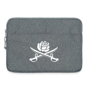 Rose blanche et épées croisées - Sacoche pour ordinateur portable 15 pouces - gris chiné - Devant