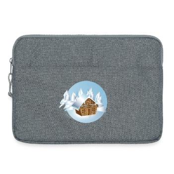 small log cabin in the middle of an ice landscape - Laptop bag 15" - heather grey - Front