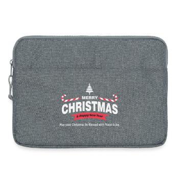 Frohe Weihnachten - Laptoptasche 15" - Grau meliert - Vorne