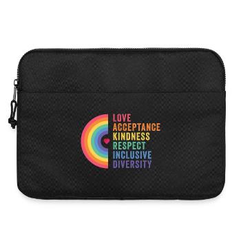 Mois de la fierté LGBT - Amour. Acceptation. Bonté - Sacoche pour ordinateur portable 15 pouces - noir - Devant