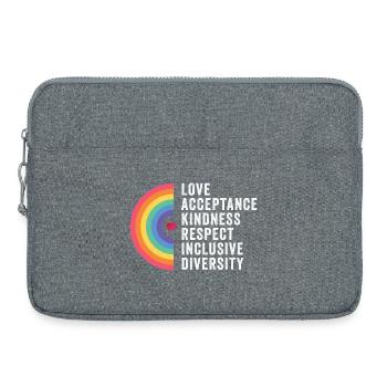 LGBT Pride Month - Love. Acceptance. Kindness. - Laptop bag 15" - heather grey - Front