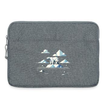 Géométrique Ours polaire sur la banquise – Calme arctique - Sacoche pour ordinateur portable 15 pouces - gris chiné - Devant