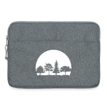 Wald Mond Mischwald Natur Eiche Buche Birke Fichte - Laptoptasche 15" - Grau meliert - Vorne