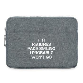 Si cela nécessite un faux sourire, je n’irai probablement pas - Sacoche pour ordinateur portable 15 pouces - gris chiné - Devant