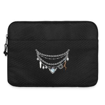 Charivari with silver pendants illustration - Laptop bag 15" - black - Front