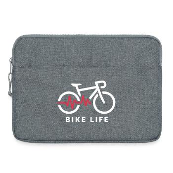 Illustration de battement de cœur de la vie à vélo - Sacoche pour ordinateur portable 15 pouces - gris chiné - Devant