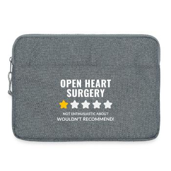 Minimalist Open Heart Surgery Illustration - Laptop bag 15" - heather grey - Front