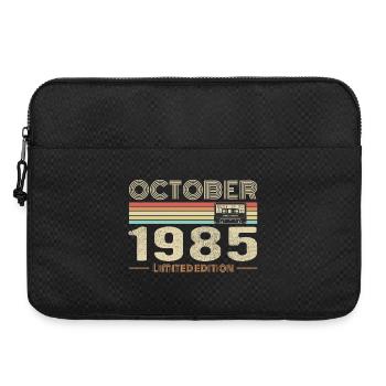 Anniversaire octobre 1985 - Birthday october 1985 - Sacoche pour ordinateur portable 15 pouces - noir - Devant