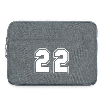 Design de numéro sportif 22 - Sacoche pour ordinateur portable 15 pouces - gris chiné - Devant