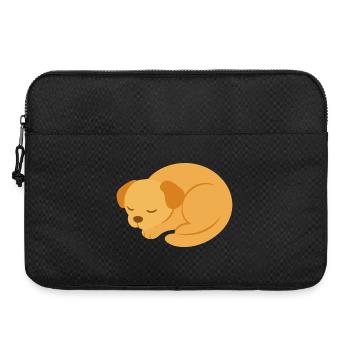 Sleeping Puppy in minimalist style - Laptop bag 15" - black - Front