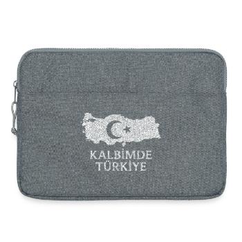 Kalbimde Drapeau de la Turquie - Sacoche pour ordinateur portable 15 pouces - gris chiné - Devant