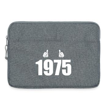Dicton rétro vintage anniversaire 1975 - Sacoche pour ordinateur portable 15 pouces - gris chiné - Devant