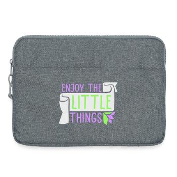 Enjoy The Little Things Dankbarkeit Achtsamkeit - Laptoptasche 15" - Grau meliert - Vorne