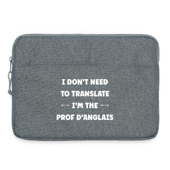 English teacher - Laptop bag 15" - heather grey - Front