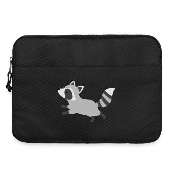 Süßer laufender Waschbär minimalistischen Stil - Laptoptasche 15" - Schwarz - Vorne