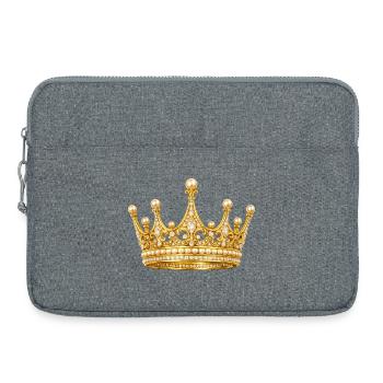 Couronne royale dorée avec des perles - Sacoche pour ordinateur portable 15 pouces - gris chiné - Devant