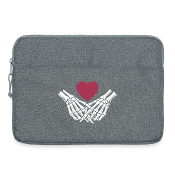  ewige Liebe | Knochenhände | Skelett | Herz - Laptoptasche 15" - Grau meliert - Vorne