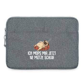 Ich mops mir ne Mütze Schlaf - Hundebesitzer - Laptoptasche 15" - Grau meliert - Vorne