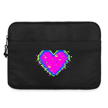 Pixel Heart Glitch Love Illustration - Laptop bag 15" - black - Front