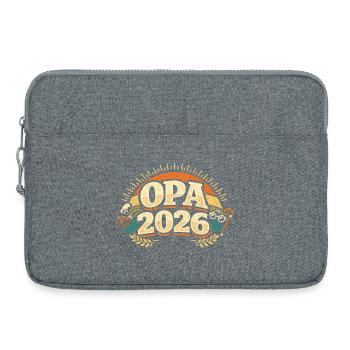 Papy 2026 Chargement Futur Grand-père Cadeau - Sacoche pour ordinateur portable 15 pouces - gris chiné - Devant