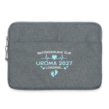 Uroma 2027 Herz Schwangerschaftsverkündung - Laptoptasche 15" - Grau meliert - Vorne