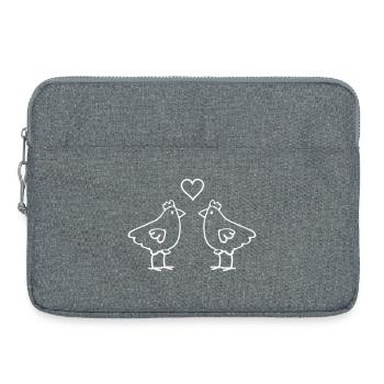 Couple of birds with heart duo - Laptop bag 15" - heather grey - Front
