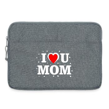 Chemise cœur de maman Je t’aime - Sacoche pour ordinateur portable 15 pouces - gris chiné - Devant