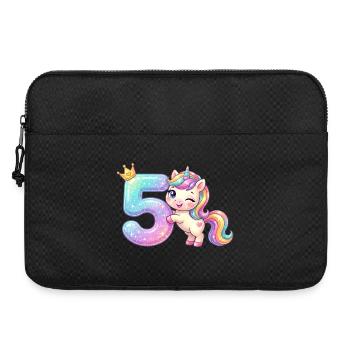 J’ai 5 ans d’anniversaire de fille licorne de Kawaii - Sacoche pour ordinateur portable 15 pouces - noir - Devant
