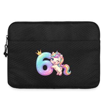 J’ai 6 ans d’anniversaire de la fille licorne de Kawaii - Sacoche pour ordinateur portable 15 pouces - noir - Devant