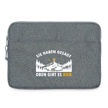 Sie haben gesagt oben gibt es Bier auf dem Berg - Laptoptasche 15" - Grau meliert - Vorne