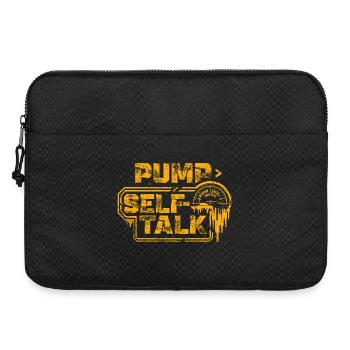 Die Pumpe > Das Selbstgespräch | Fitnessstudio-Motivation - Laptoptasche 15" - Schwarz - Vorne