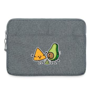 Avocat merde Tortillas guacamole merde végétalien - Sacoche pour ordinateur portable 15 pouces - gris chiné - Devant
