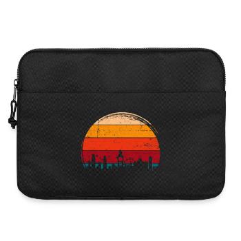 Londoner Sonnenuntergangs-Skyline-Kreis - Laptoptasche 15" - Schwarz - Vorne